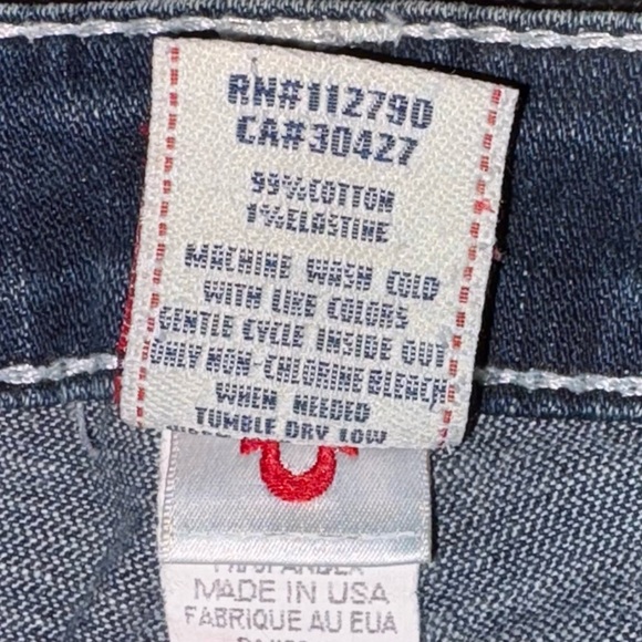 True Religion Size 30 Disco Becky Big T Dark Wash Low Rise Bootcut Jeans - Picture 10 of 12